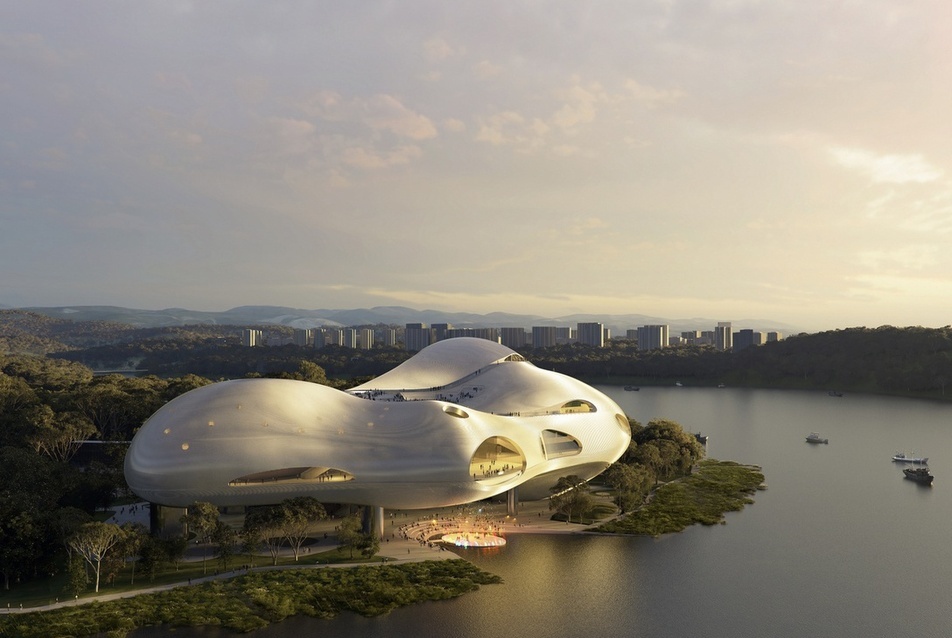 Csepp formájú színház épül a Jangce partján