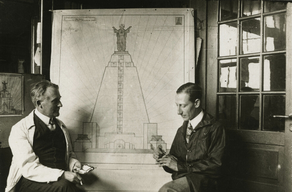 Amerikai Egyesült Államok, New York, jobbra Sajó István építész, 1924. Forrás: Fortepan / 132102
