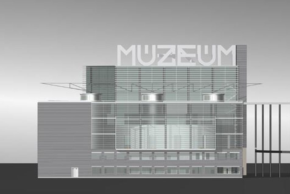 délkeleti homlokzat / Millenniumi Városközpont - Modern Magyar Művészeti Múzeum / Tervező: Reimholz Péter