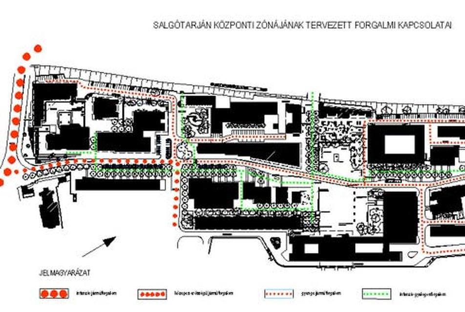 Salgótarján Főterének építészeti-kertészeti kialakítása tervpályázat, 2001