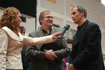 Szeifried Adél, Vikár András és Lukács István a díjkiosztáson