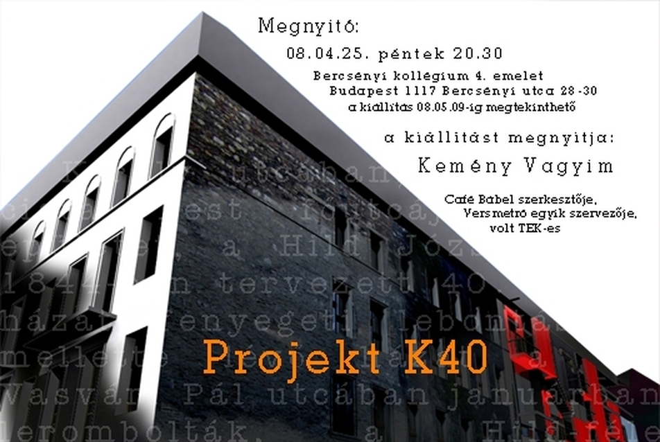 Projekt K40 kiállítás a Felvonó Galériában