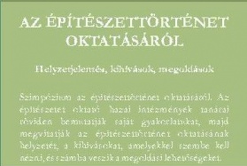 Az Építészettörténet oktatásáról