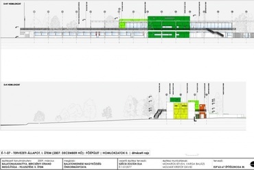 Bercsényi strand fejlesztése - főépület homlokzat