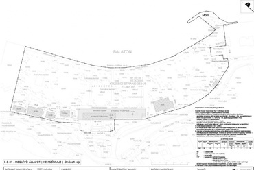 Bercsényi strand fejlesztése - meglévő állapot helyszínrajz