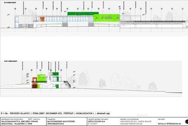 Bercsényi strand fejlesztése - főépület homlokzat