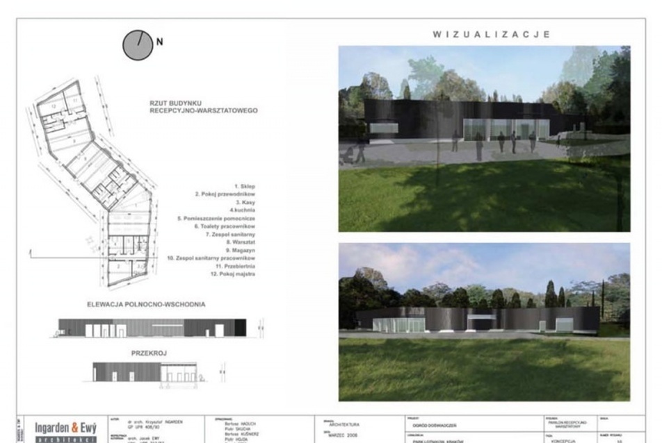 Garden of Experience, Krakkó, a később építendő pavilonok tervei - Ingarden & Ewy Architekci