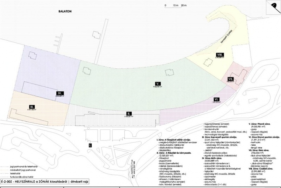 Bercsényi strand fejlesztése - területhasznosítás