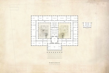 Magyar Nemzeti Múzeum tervpályázat - II.emeleti alaprajz, tervező: Skardelli György, KÖZTI Zrt.