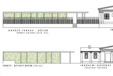 Nemzeti Múzeum pályázat, vezető tervező: Balázs Mihály - Kertészház homlokzat