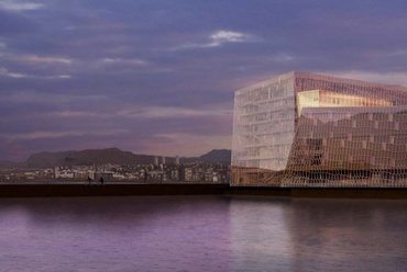 Harpa Koncertterem látványterv. Vezető tervezők: Henning Larsen, Olafur Eliasson. Forrás: http://www.henninglarsen.com