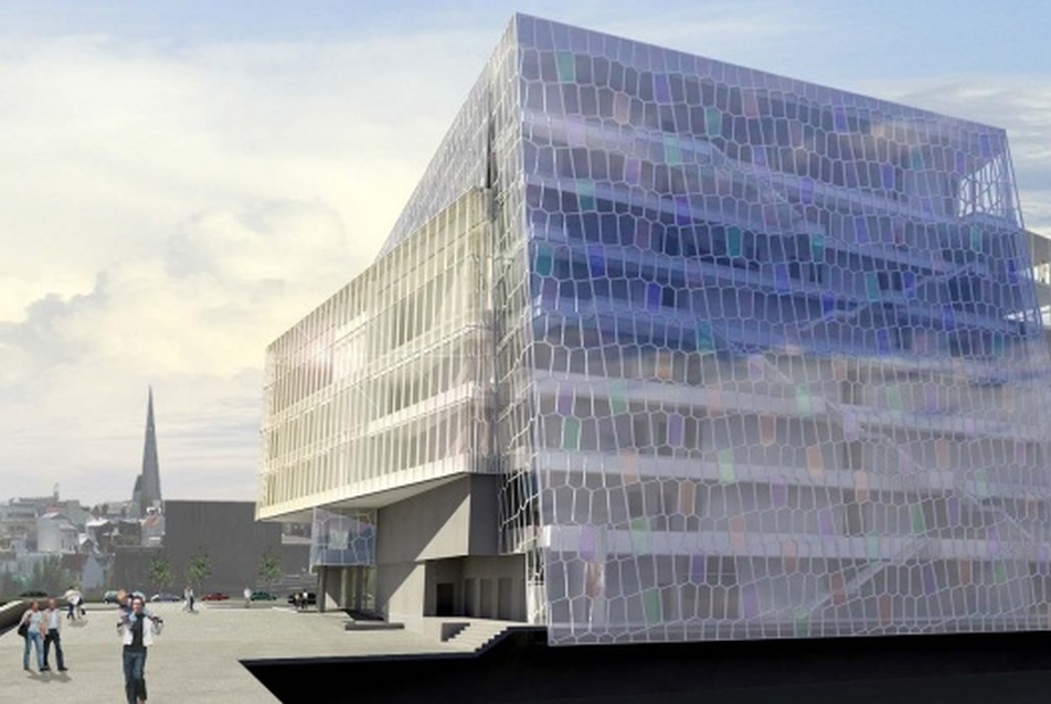 Harpa Koncertterem látványterv. Vezető tervezők: Henning Larsen, Olafur Eliasson. Forrás: http://www.henninglarsen.com