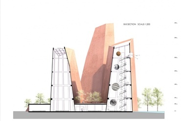 Belgrád, Tudományos Ismeretterjesztés Központja . Vezető tervezők: Schrammel Zoltán, Pirayesh Arash