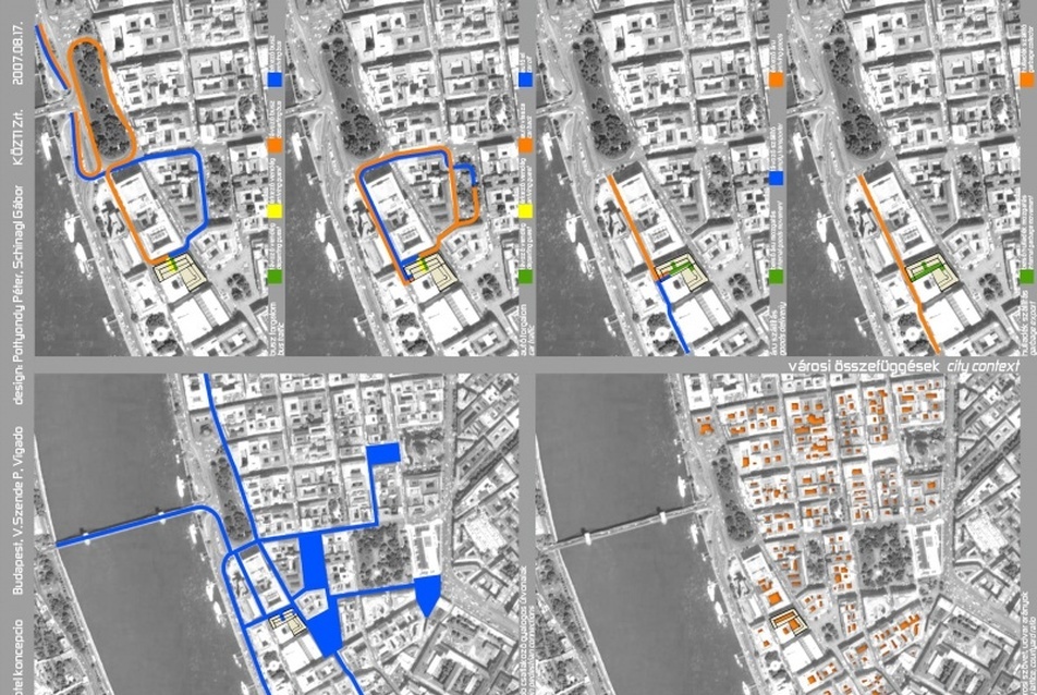 Városi összefüggések - pályázati terv 2007., vezető tervező: Pottyondi Péter