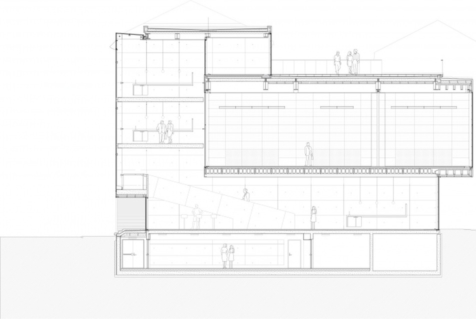 Tanárok Háza metszet - építészet: Element Arkitekter