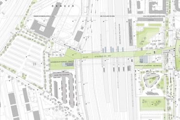 Etele úti intermodális csomópont helyszínrajz - Tervező: Zoboki-Demeter és Társaik építésziroda