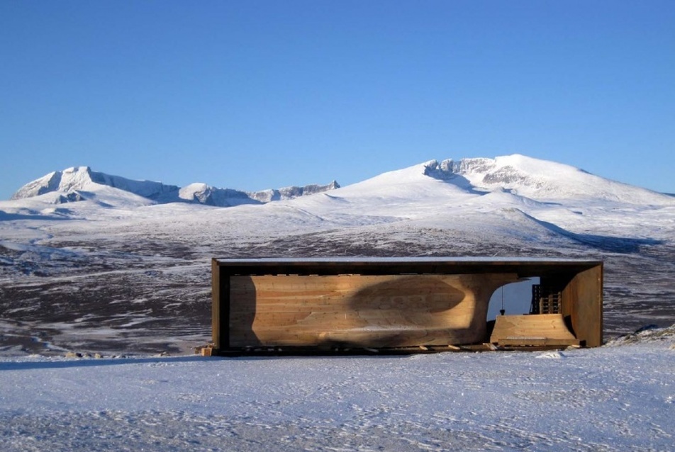 Tverrfjellhytta Központi Pavilon - fotó: Snohetta