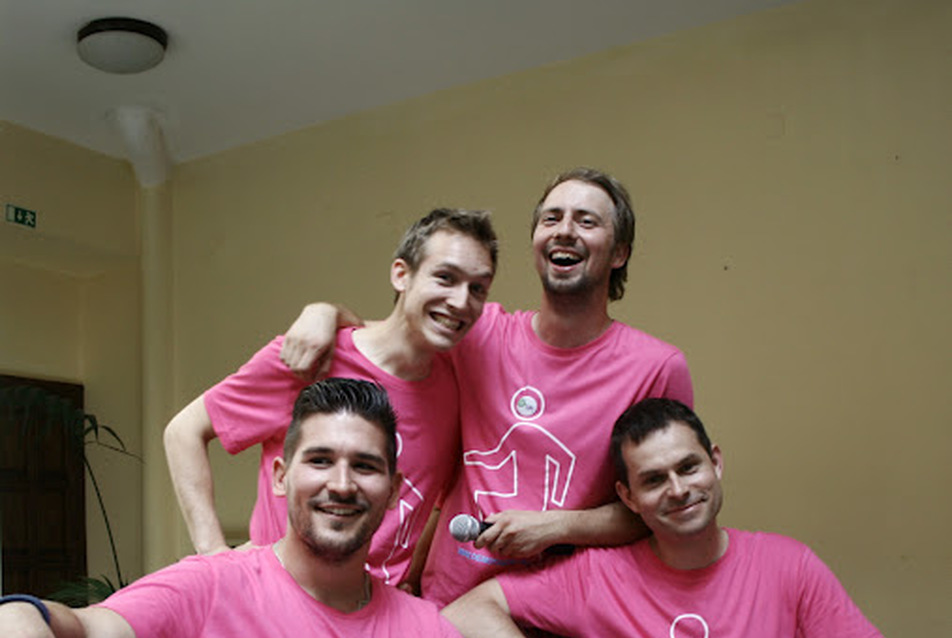 MOME DEMO Tábor: Erdei Viktor, Turós Balázs, Huszár András, Berta Barna Fotó: Böröcz András