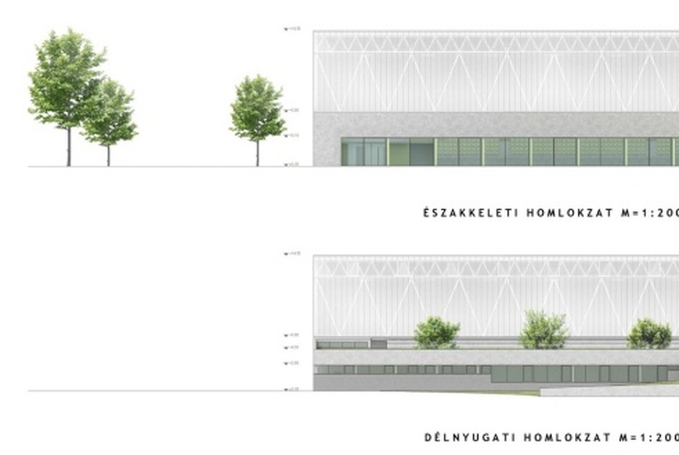 Debrecen, Egyetemi Sportcsarnok és sporttelep - meghívásos tervpályázat - vezető tervező: Sajtos Gábor