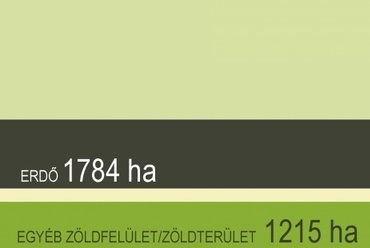 A felfűzött zöldfelületek területeinek megoszlása
