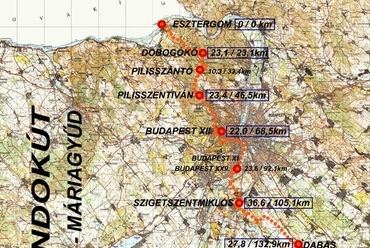 Magyar Zarándokút átnézeti térképe