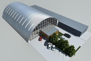 CONSTRUMA DÍJ 2015 - Nyertesek és nyertes termékek, Hupro rendszerű, íves, önhordó csarnokszerkezet, forrás: Hungexpo