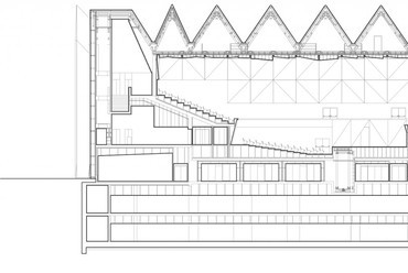 metszet, Szczecini Filharmonikusok Koncertterme. Vezető tervezők: Alberto Veiga, Fabrizio Barozzi, forrás: http://miesarch.com