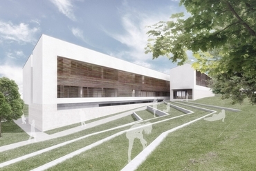 hátsó parkos tér - Törökbálint új Városháza - tervező: Modulárt Stúdió