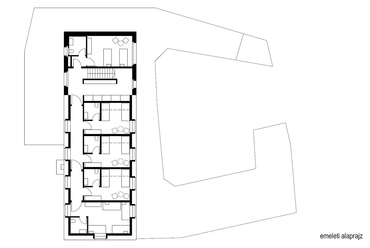 emeleti alaprajz - Galyatető Turista Centrum - építészet: Nartarchitects