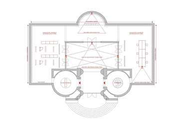 a pavilon földszinti elrendezése