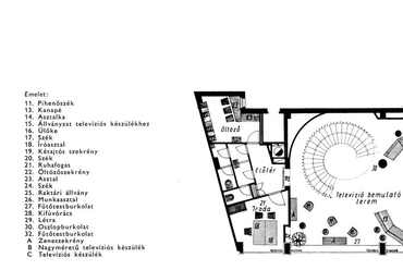 A bemutatóterem galéria szintjének alaprajza