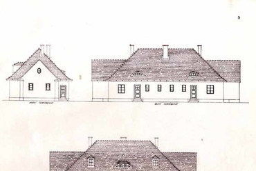Vidéki magyar város keretében tervezett kislakás-telep háromszobás ikertípusháza, 1920