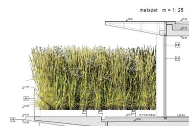 metszet - Rózsadomb Panoráma Projekt - építész: Fialovszky Tamás, Sólyom Benedek