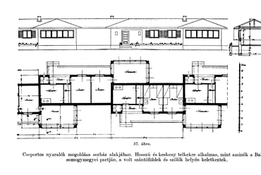 csoportos nyaralók megoldása sorház alakjában, dr. Kotsis Iván terve