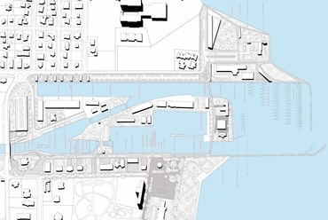 kikötő helyszínrajza - tervező: Mészáros János, Jäger Krisztián, Mészáros András, Mészáros Márton