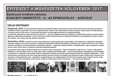 Építészet a Művészetek Völgyében 2017