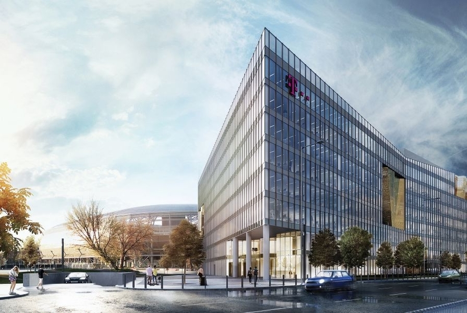 14 focipályányi síküveg: szerkezetkész az új Telekom-székház