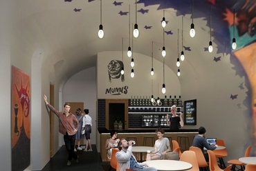 Bar&café: földszinti, boltozatos tér átalakítása - építész: Kiss Márta