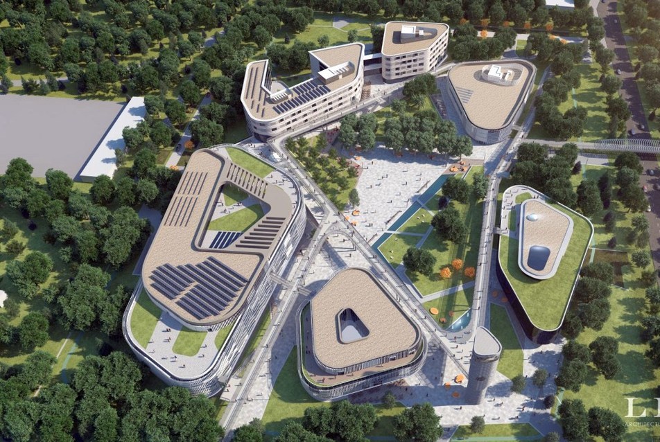 Épül az új kecskeméti campus - Építész: Lima Design Kft, Bánáti + Hartvig Építész Iroda Kft.