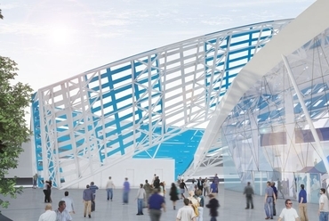 MTK Stadion tervpályázat - építészek: Kiss Gyula, Járomi Irén