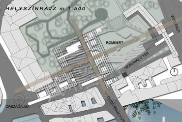 Székesfehérvár történeti központja 2017, helyszínrajz - építész: Szabó Renáta