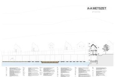 Csónakház, metszet - építész: Zsiros Renáta