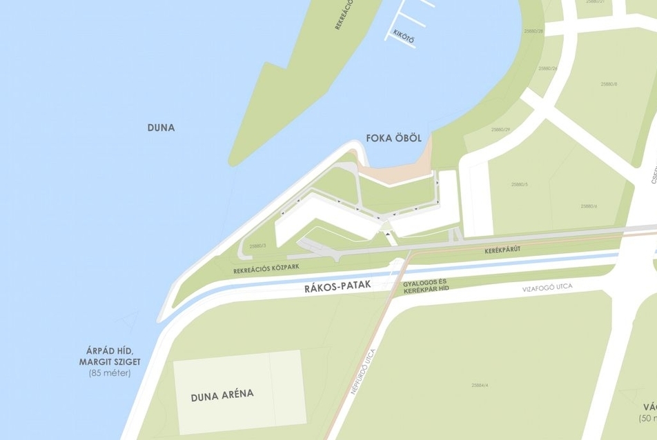 Danubio projekt, helyszínrajz - építész: Turányi Bence (T2a Építésziroda)