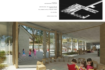 gyerekkönyvtár és pinceszinti axonometria, Könyvtár és tudásközpont Hódmezővásárhelyen - építész: TARKA Architects