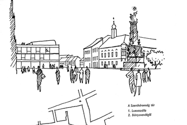 A Szentháromság tér (forrás: Granasztói Pál – Polónyi Károly: Budapest holnap, Lechner Tudásközpont szakkönyvtára)