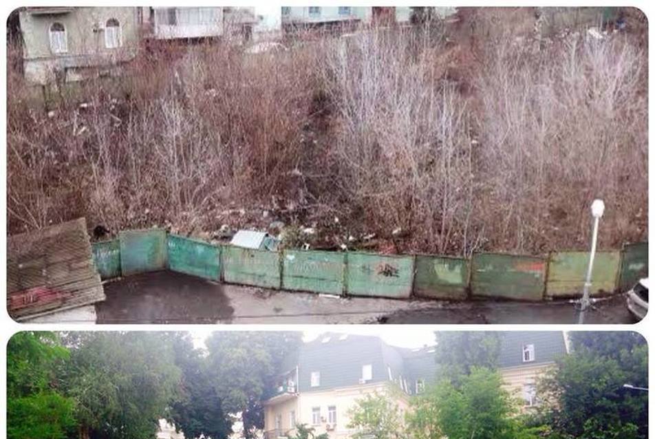 Mennyei Százak kertje, Kijev - az építkezés előtt és után