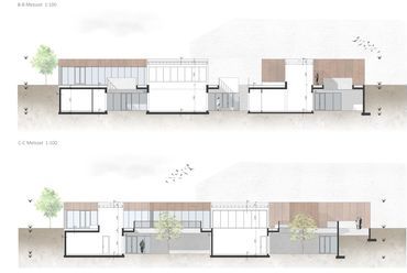 B-B metszet, C-C metszet - építész: Fejes Nóra