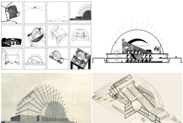 Az 1970-es pályázatra készített modenai közpark-terv a forradalmi építészet megértő kritikáját valósította volna meg. A kép forrása: cristianotoraldodifrancia.it