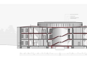 m1 metszet, Ferences Rehabilitációs Központ - építész: Telek Zsófia