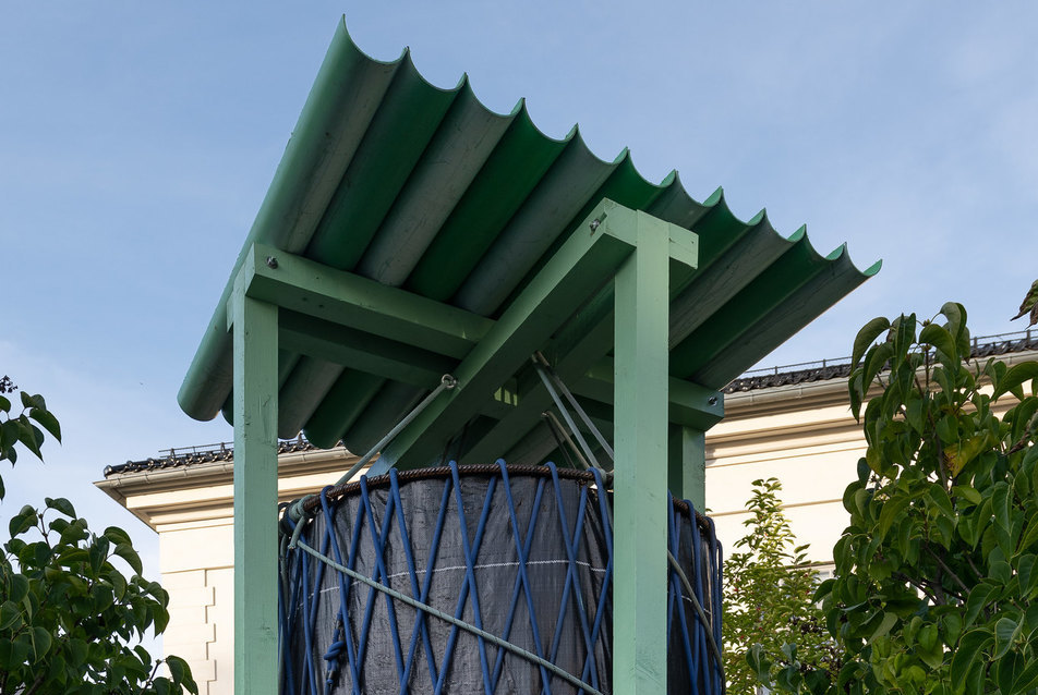 Oslói Építészeti Triennále 2020. Communities of Compost, installáció a Nemzeti Múzeum udvarán. Fotó: OAT / Virág István